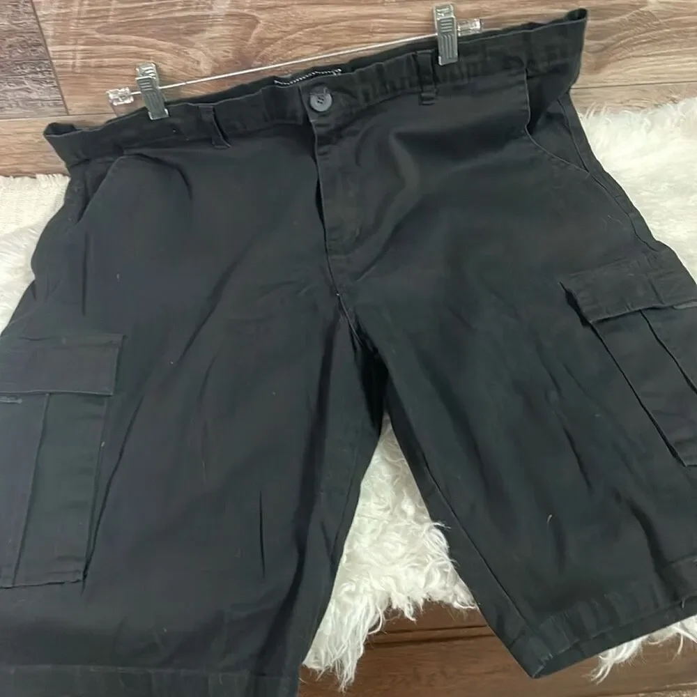 WICKED STITCH Men’s Cargo Camping Hiking Casual Shorts Black Size 42